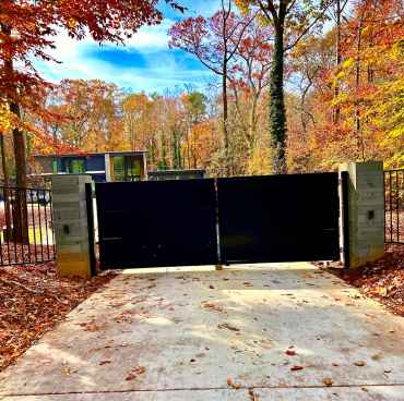 Luxury custom metal gate fabricated in Atlanta for upscale residential entrance